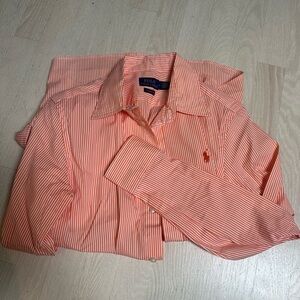 Polo by Ralph Lauren Orange Striped Blouse